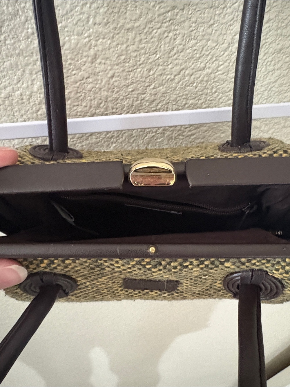 Woven Green-Tone Top-Handle Women's Bag - Picture 9 of 11